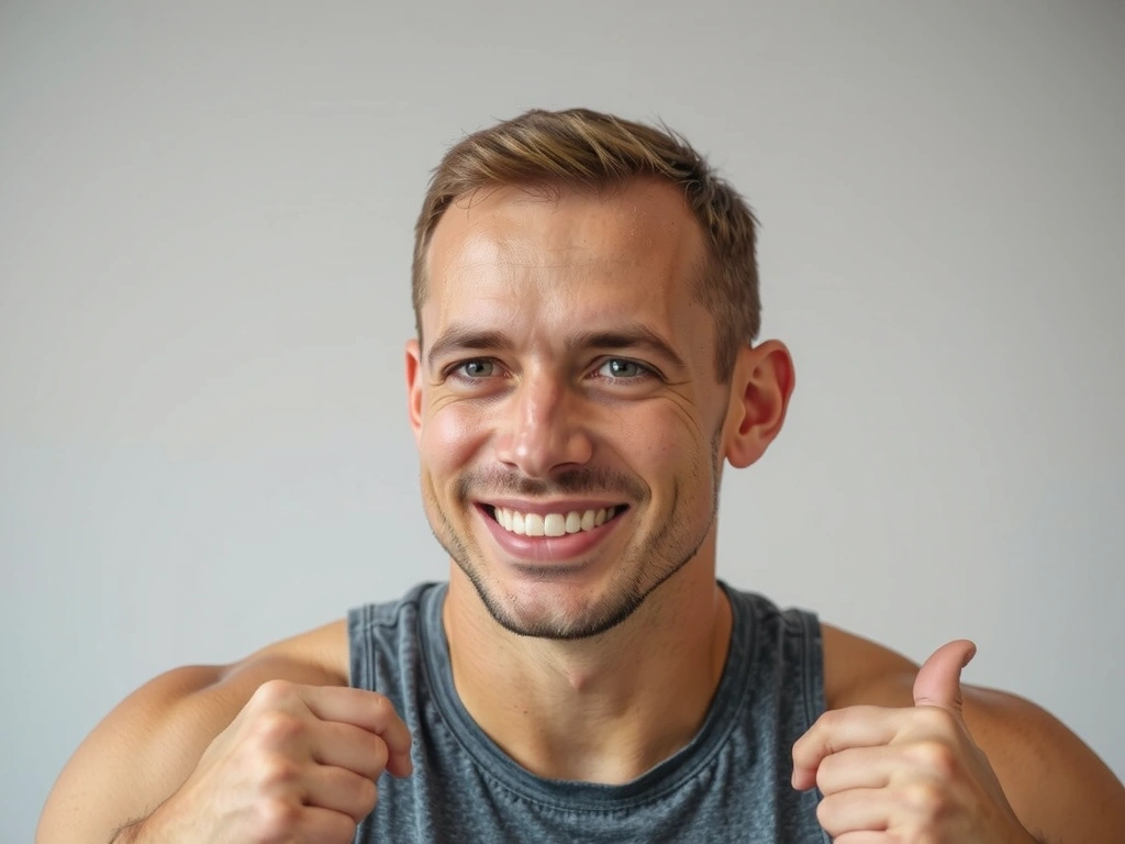 A man feeling energetic and focused, representing vitality and well-being.